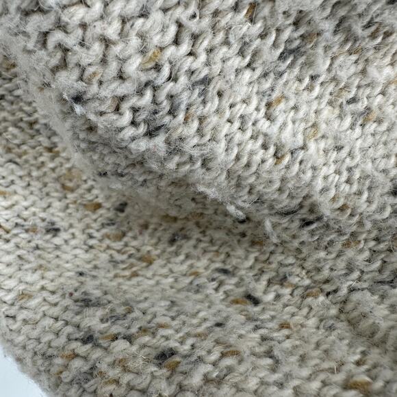 MJ Carroll Sweater Mens Large Beige Cable Knit Button Front Cardigan Hong Kong - Picture 11 of 12